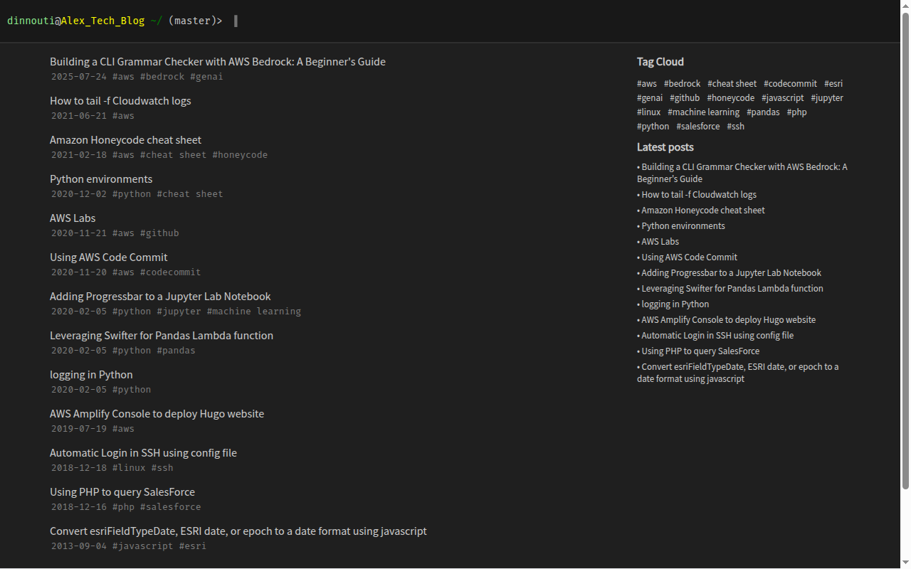 Before: the original dark theme with a flat post list